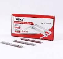 FOSKA Office Stationery Metal Paper Fastener Binder Buckle Metal Binding  Clip Strip Silver Color Metal Two-hole Binder Fastener