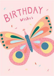 Birthday , granddaughter, pink glitzy butterfly card. Klara Hawkins Butterfly Birthday Greeting Card Moonpig
