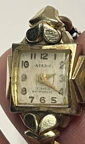 Antique Acedic watch 17 jewels ,Antimagnetic 12k G.F. Flex Let Band USA 55  | eBay