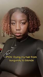 This is your sign to DYE YOUR NATURAL HAIR! Giving myself blonde money  pieces over my burgundy hair was SUCH a process, but I am so happy w the  results. I used two boxes of L’Oreal hi color in red and ...