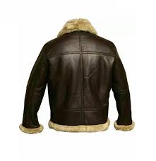 Mens Bomber Raf B3 Aviator Flying Shearling Fur Brown Genuine Leather Jacket Mens Bomber Genuine Leather Jackets Leather Bomber Jacket