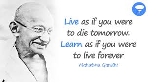 Work as if you were to live a hundred years. Inspirational Quote Mahatma Gandhi Smoothmind