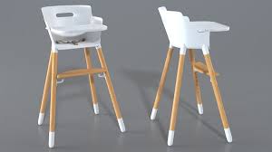 Kinshasa prix des chaises en plastique : Modele 3d De Chaise Haute Bebe Reglable En Bois Turbosquid 1506143