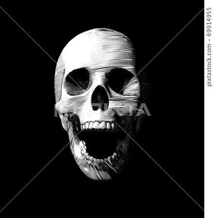 Engraving screaming skull illustration isolated... - Stock Illustration  [69914955] - PIXTA