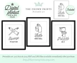 The bathroom can be an awkward place, especially if visiting a new friend's home for the first time. Funny Wall Art Bathroom Art Printable Art Set Of 3 Etsy In 2021 Wall Decor Printables Funny Bathroom Art Bathroom Art