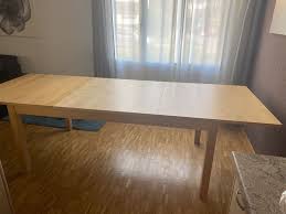 Rund herum ist platz für viele stühle, da die tischbeine an den ecken angebracht sind. Ikea Esstisch Bjursta Ausziehbar Kaufen Auf Ricardo
