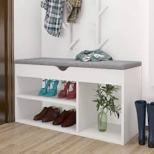 Maybe you would like to learn more about one of these? Buy Shoe Bench Storage Seat Hall Entryway Bench Shoe Storage Rack With Seat Cushion And Flip Cover White Wooden White1020 Online In Vietnam B094xvmy4c