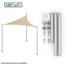 Coarbor Sun Shade Sail Canopy Support Stand Pole Kit For Awning Installation 10 Feet 120 Inch High Free Stan In 2020 Awning Installation Shade Sail Sun Sail Shade