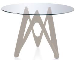 Designer Table Ronde Plateau Verre Et Pied Fibre De Verre Laque Taupe Perla Dimensions D 110 X H 76 Cm Lestendances Fr Plateau En Verre Fibre De Verre Table En Verre