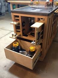 Table Saw Router Table Cabinet This One Is Big But Shows How The Arrangement Of The Two Tools C Woodworking Storage Woodworking Projects Intarsia Woodworking