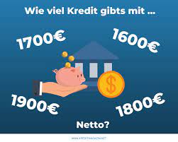 Ob jemand ein bankdarlehen bekommt und wenn ja, wie viel, hängt von dessen bonität, also der kreditwürdigkeit, ab. Kredit Bei 1600 1700 1800 1900 Euro Netto Was Bekomme Ich