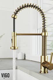 Vigo Vg02001mg Matte Gold Edison 1 8 Gpm Single Hole Pre Rinse Pull Down Kitchen Faucet In 2020 Kitchen Faucet Best Kitchen Faucets Faucet