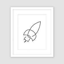 Black And White Rocket Ship Rocket Print Black And White Space Wall Art By Italicsandcapitals Rocket Tattoo Rocket Ship Tattoo Space Wall Art