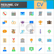 Vous trouverez sur cette page plusieurs types d'icônes à télécharger gratuitement. Vector Icones Definies Pour Cv Ou Cv Moderne Solide Symbole Peintures Murales Tableaux Cv Recrutement Reprendre Myloview Fr