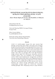 L untuk mengetahui bilangan, taburan dan kategori oku di negara ini bagi maksud merancang program berkaitan dengan pencegahan. Pdf Konsep Hak Asasi Manusia Bagi Orang Kurang Upaya Di Malaysia Suatu Analisis Basic Human Rights For Persons With Disabilities In Malaysia An Analysis Ikmal Hisham Md Tah Academia Edu