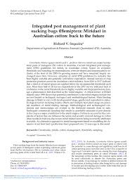 Landlords are responsible for pest control and keeping infestations away but there are situations where a tenant can have living behaviors that lead to an infestation and in those cases a tenant can be responsible. Pdf Integrated Pest Management Of Plant Sucking Bugs Hemiptera Miridae In Australian Cotton Back To The Future
