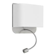 wandlamp leeslamp hallway e27 nikkel mat schakelaar led flex kap wit high light in 2020 leeslamp wandlamp led