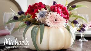 Silk rose / 10 pcs materials:silk ,the center of the flower is a polystyrene ball. Diy Fall Decor Floral Pumpkin Michaels Youtube