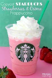 Copycat Starbucks Strawberries Creme Frappuccino Plus More Starbucks Recipes On Frugal Coupon Starbucks Strawberry Starbucks Drinks Recipes Starbucks Recipes