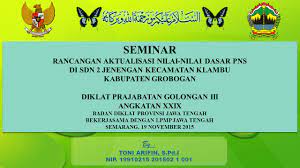 Check spelling or type a new query. Seminar By Rancangan Aktualisasi Nilai Nilai Dasar Pns Ppt Download