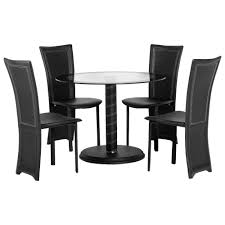 Top manufacturers of plastic chairs in durban south africa. 4 Seater Dining Set Glass Top Round Table Black Chair Plastic Kitchen Furniture Round Dining Room Sets Cheap Dining Chairs Round Wood Dining Table