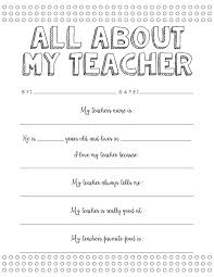 All About My Teacher Free Printable Yellowblissroad Com In 2020 Free Teacher Teacher Worksheets Teacher Favorite Things