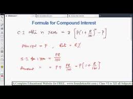 Formula For Compound Interest Class 8 Maths Icse Youtube