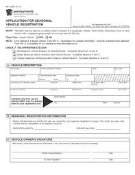 These funds will be used by the county for transportation purposes or be allocated by the county in accordance with section 9010(c) of the pennsylvania vehicle code.the county fee is in addition to the registration fee. Seasonal Vehicle Registration Fill Out And Sign Printable Pdf Template Signnow
