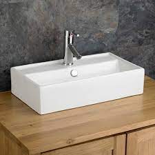 Floating sinks for small bathrooms. Counter Hung 550mm X 310mm Rectangular Perugia Narrow Bathroom Basin