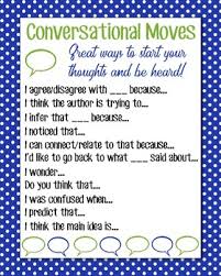 Conversational Moves Anchor Chart Blue Polka Dot