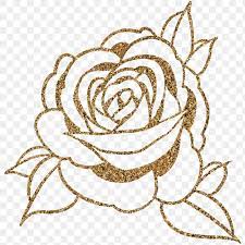 Download Premium Png Of Glittery Golden Rose Flower Outline Sticker Flower Outline Flower Phone Wallpaper Rose Flower