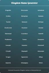 Kingdom Name Generator School Name Generator Last Name Generator Surname Generator