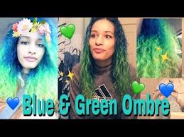 Creamy coco + light pink + sky blue ombre braiding hair color idea. Blue Green Ombre Hair Youtube