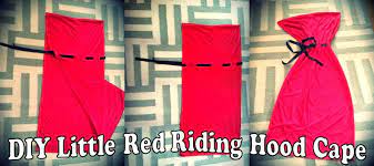 Easy Diy Hooded Cape Red Riding Hood Costume Diy Diy Costumes Kids Red Riding Hood Costume Kids