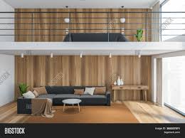 Grey wooden floor are also. Wooden Living Room Big Image Photo Free Trial Bigstock