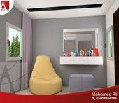 كرسى تسريحة Puff ومعاه Bean Bag للاستراحة Bean Bag Chair Home Decor Furniture