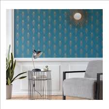 Papier Peint Peacock Bleu Canard Et Dore Scarlett Caselio Papier Peint Bleu Canard Peinture Bleu Canard