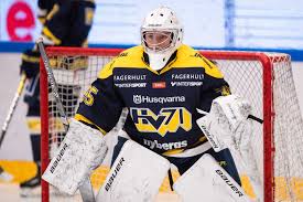2010 drog målvakten johan gustafsson på sig västeråströjan för . Sdhl Hv 71 S Anna Amholt Stoppas Av Hjarnskakning