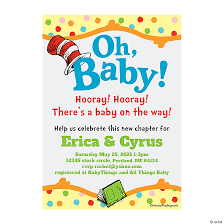 Design and shop beautiful baby shower invitations perfect for this memorable occasion. Personalized Dr Seuss Baby Shower Invitations Oriental Trading
