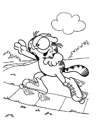 Garfield Playing Roller Skates Coloring Page Coloring Pages Roller Skates Roller Derby Tattoo