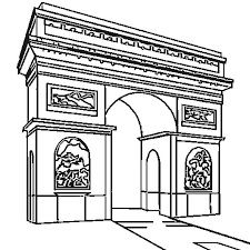 le dessin represente l arc de triomphe la place etoile a paris br colorie en beige plus ou moins fonce toutes coloriage colorier coloriages minecraft