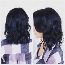 Indigo Lob Blue Black Bob Haircut Instagram Hairxlaura Hair Color For Black Hair Indigo Hair Dyed Hair Purple