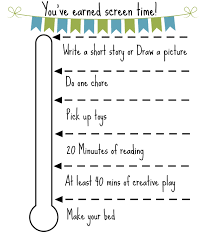 free printable screen time chart chores for kids summer