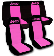 Black And Pink Car Seat Covers Jeep Wrangler Tj Car Seat Covers In Black Hot Pink With Pink Jeep In 2020 Pink Jeep Accessories Pink Jeep Jeep Accessories