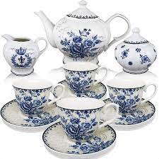Amazon Com Btat Tea Set China Tea Set Tea Service Tea Cups 8oz Creamer And Sugar Set Tea Cups And Saucer Set Te Tea Pots Porcelain Tea Set Tea Cups