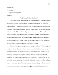 Doc Cloning Argumentative Essay Sammi Chan Academia Edu