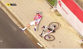 Conveniently for this caption, here is a picture of them tackling the same problem with different. Video Mathieu Van Der Poel Crash In Tour Of Flanders Sticky Bottle