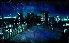 Download Wallpaper Girl Roof Sky City Free Desktop Wallpaper In The Resolution 1680x1050 Picture 396217 Anime City Anime Scenery Anime Galaxy