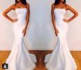 Boat Neck Satin Wedding Dress