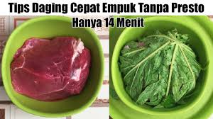 Tanpa dipresto, daging kambing dan sapi bisa empuk tak alot, ternyata pakai trik ini pas masak setelah direbus 10 menit, matikan kompor, lalu diamkan 30 menit, jangan dibuka tutupnya sampai selesai. Cara Masak Daging Sapi Agar Cepat Empuk Hanya 14 Menit Youtube